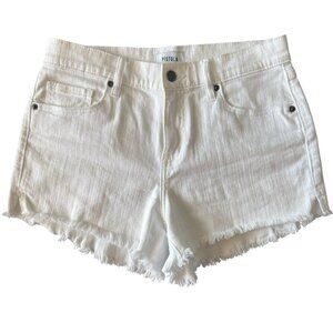 Pistola White Distressed Jean Shorts Cut Off Frayed Edges Size 28
